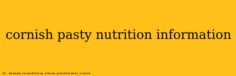 cornish pasty nutrition information