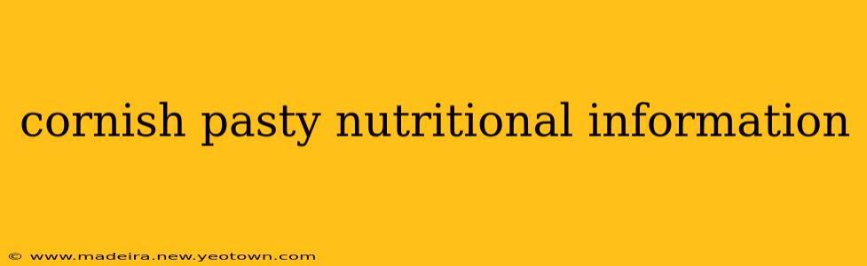 cornish pasty nutritional information