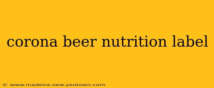 corona beer nutrition label