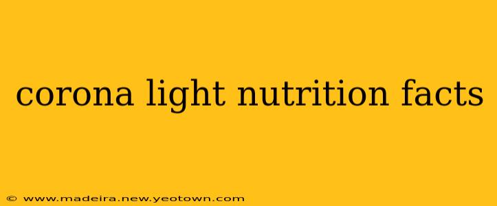 corona light nutrition facts