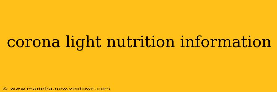 corona light nutrition information