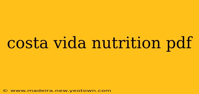 costa vida nutrition pdf