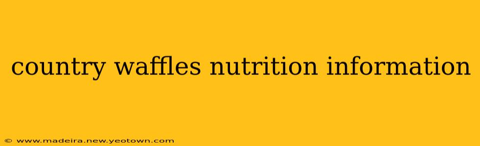 country waffles nutrition information