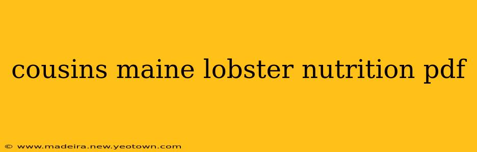 cousins maine lobster nutrition pdf