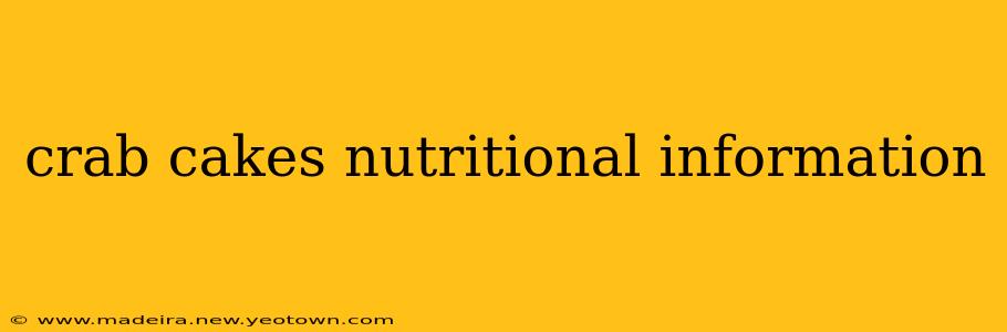 crab cakes nutritional information