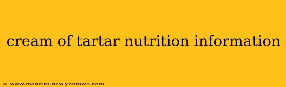 cream of tartar nutrition information