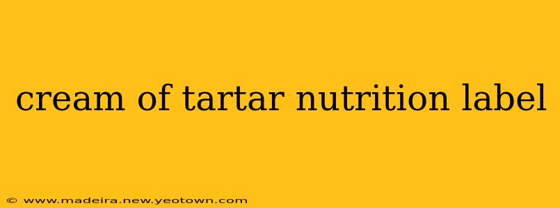 cream of tartar nutrition label