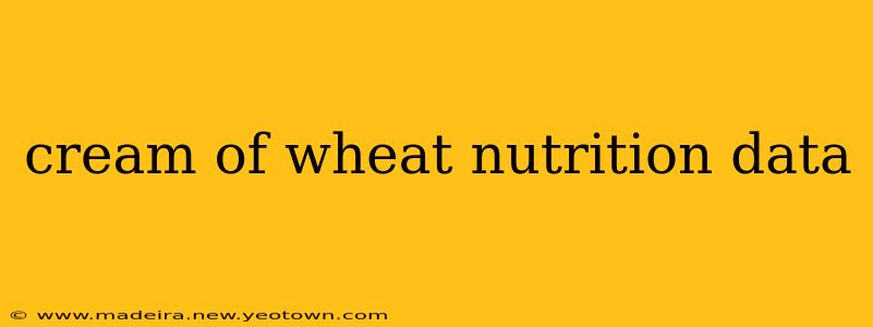 cream of wheat nutrition data