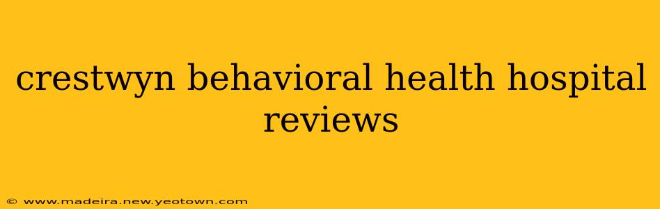 crestwyn behavioral health hospital reviews