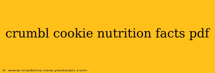 crumbl cookie nutrition facts pdf