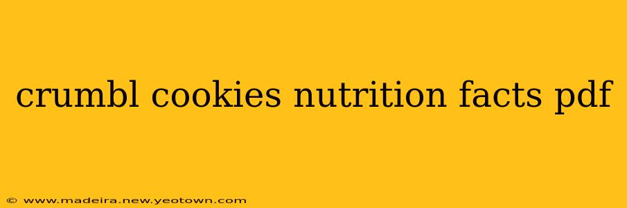 crumbl cookies nutrition facts pdf
