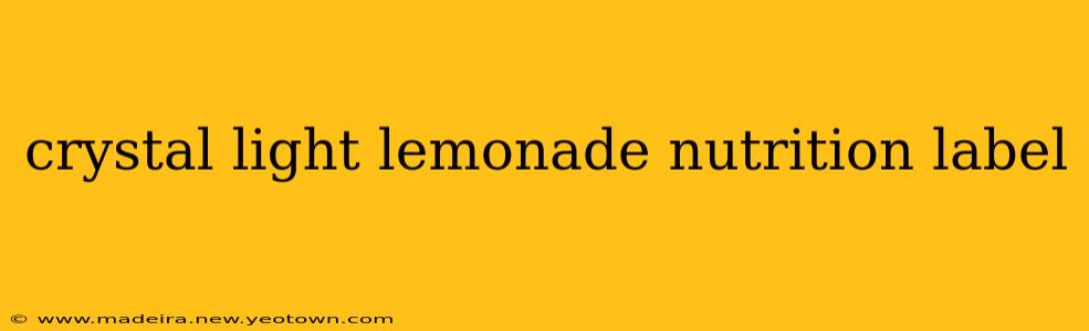 crystal light lemonade nutrition label