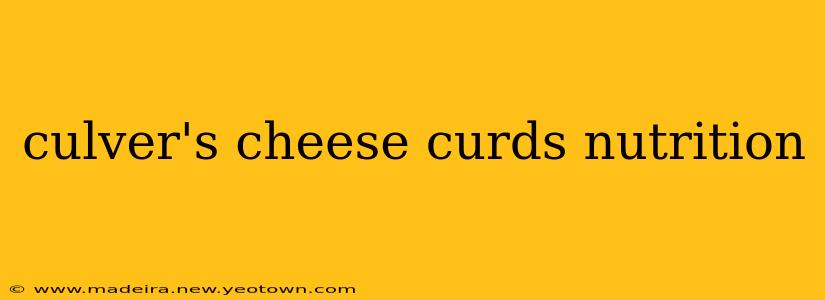 culver's cheese curds nutrition