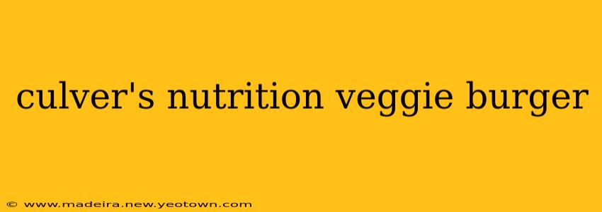 culver's nutrition veggie burger