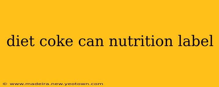 diet coke can nutrition label