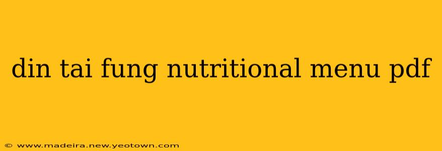 din tai fung nutritional menu pdf