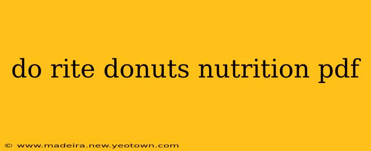 do rite donuts nutrition pdf