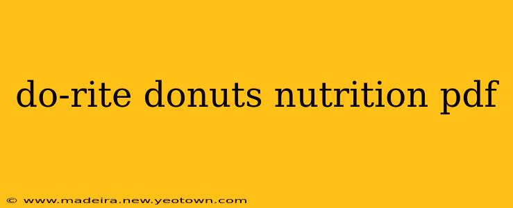 do-rite donuts nutrition pdf