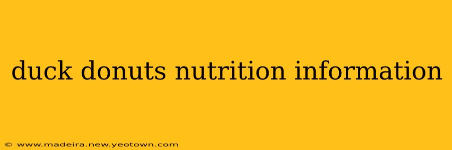 duck donuts nutrition information