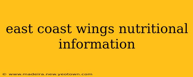 east coast wings nutritional information