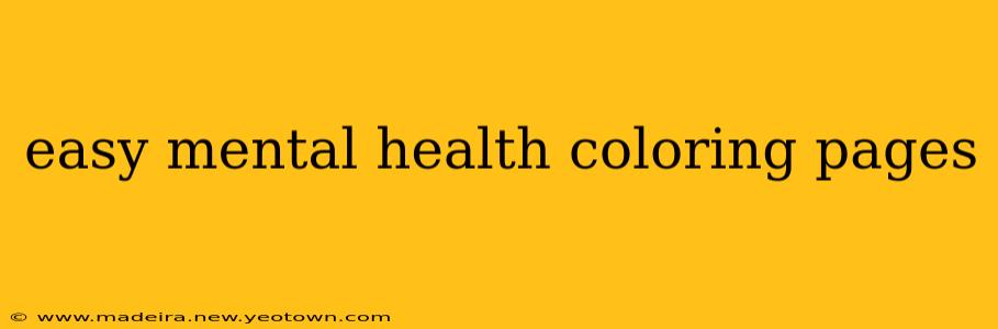 easy mental health coloring pages
