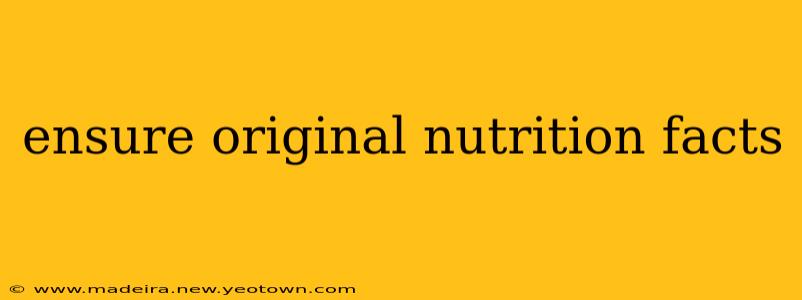 ensure original nutrition facts