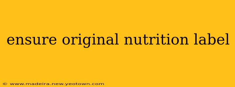 ensure original nutrition label