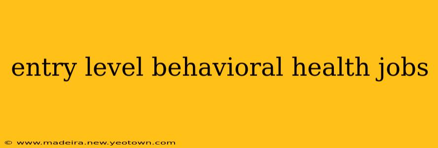 entry level behavioral health jobs