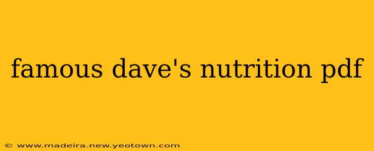 famous dave's nutrition pdf