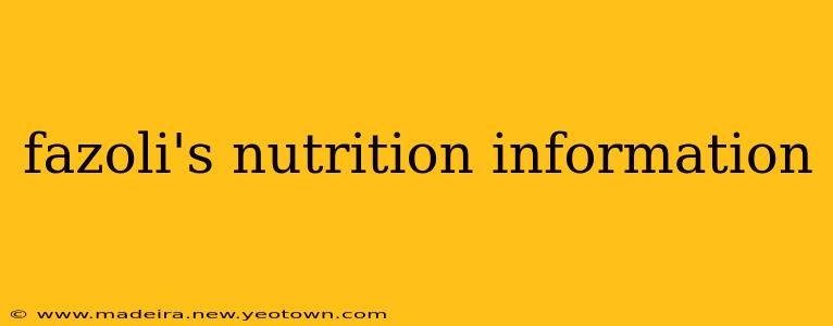 fazoli's nutrition information