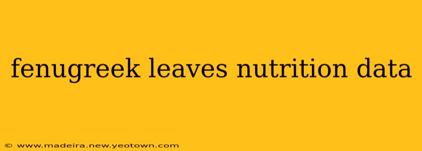 fenugreek leaves nutrition data
