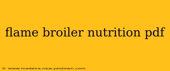flame broiler nutrition pdf
