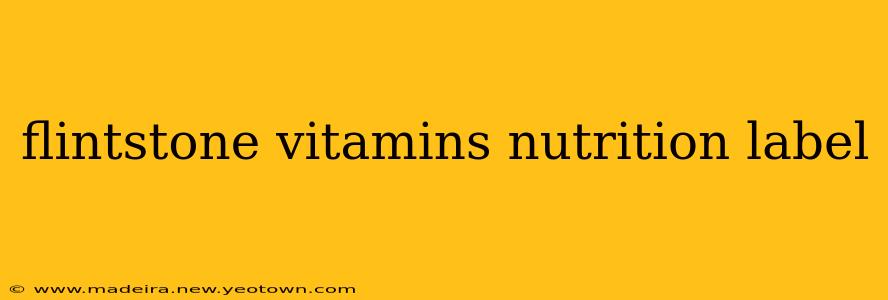 flintstone vitamins nutrition label