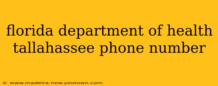 florida department of health tallahassee phone number