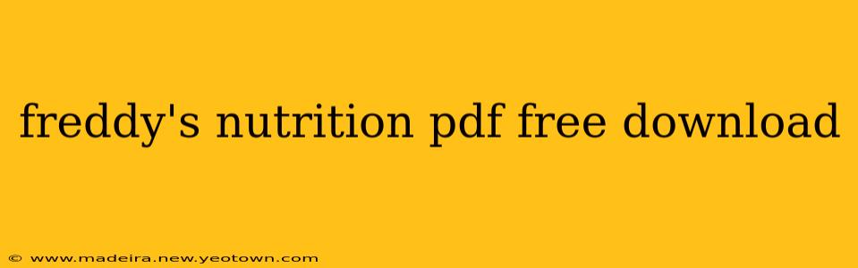 freddy's nutrition pdf free download