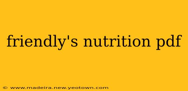 friendly's nutrition pdf