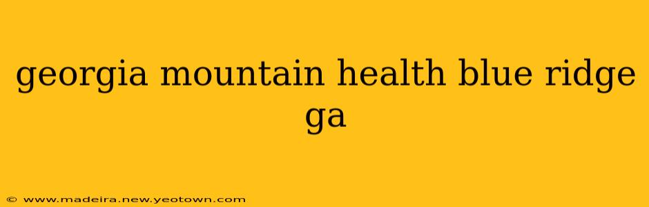 georgia mountain health blue ridge ga
