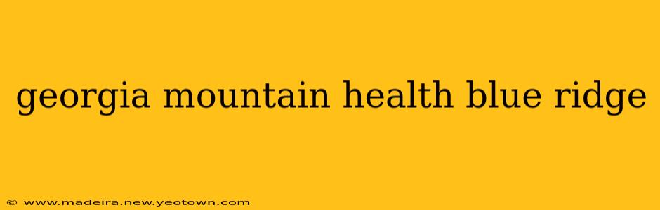 georgia mountain health blue ridge
