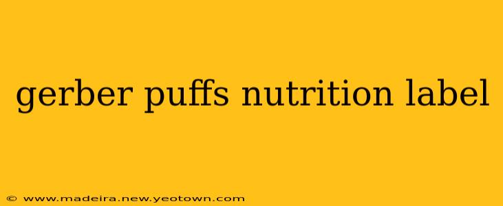 gerber puffs nutrition label