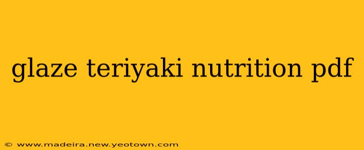 glaze teriyaki nutrition pdf