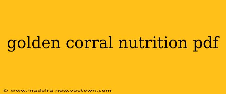 golden corral nutrition pdf