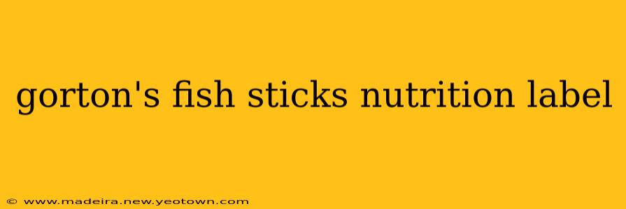 gorton's fish sticks nutrition label