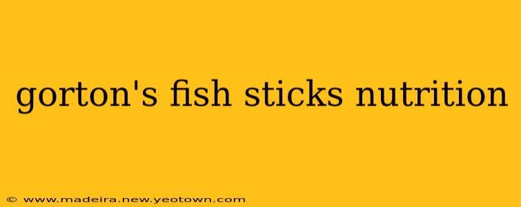 gorton's fish sticks nutrition