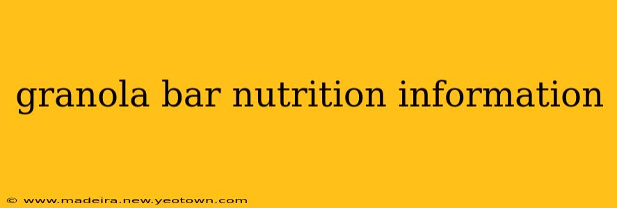 granola bar nutrition information