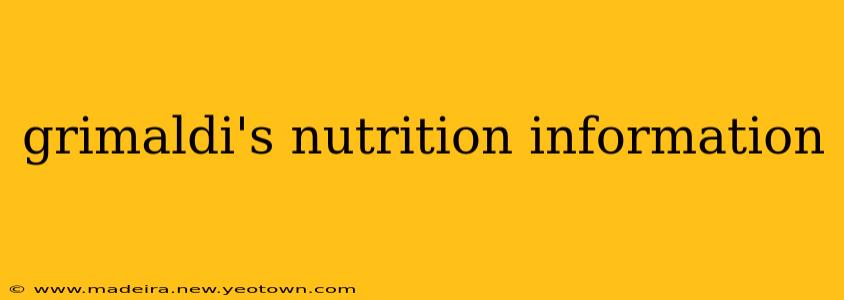 grimaldi's nutrition information