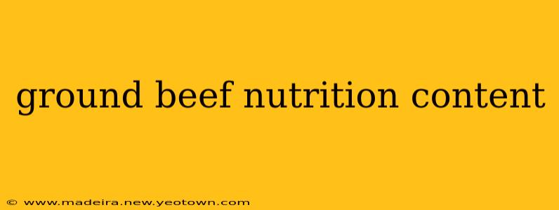 ground beef nutrition content
