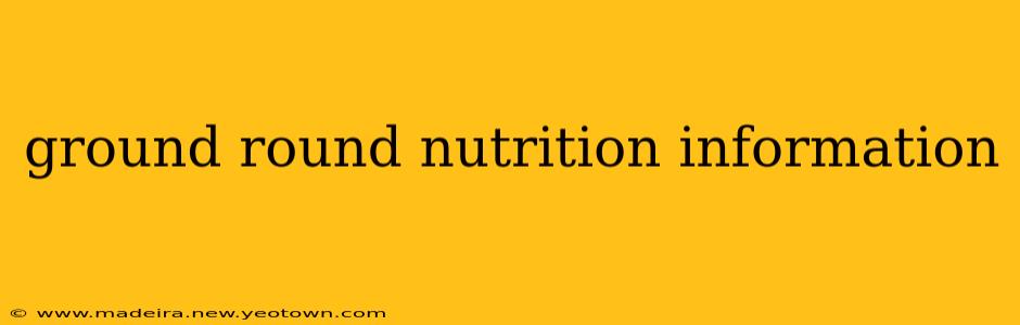 ground round nutrition information