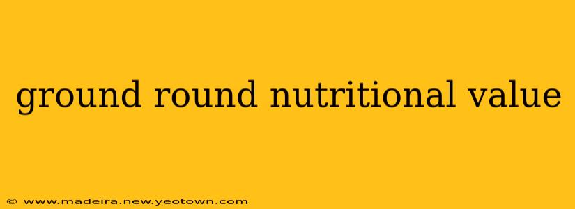 ground round nutritional value