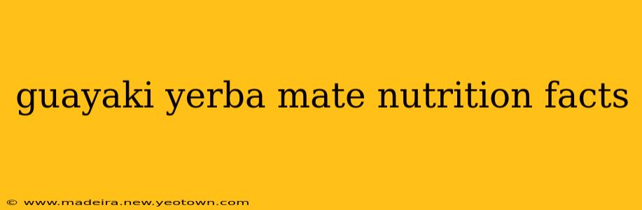 guayaki yerba mate nutrition facts