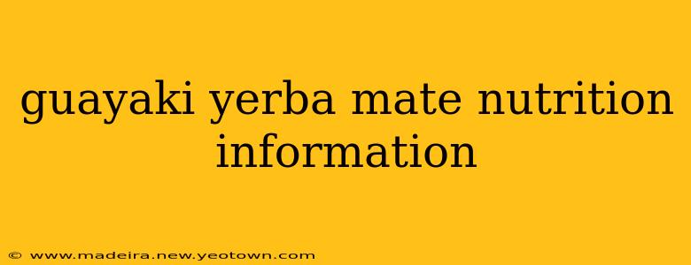 guayaki yerba mate nutrition information